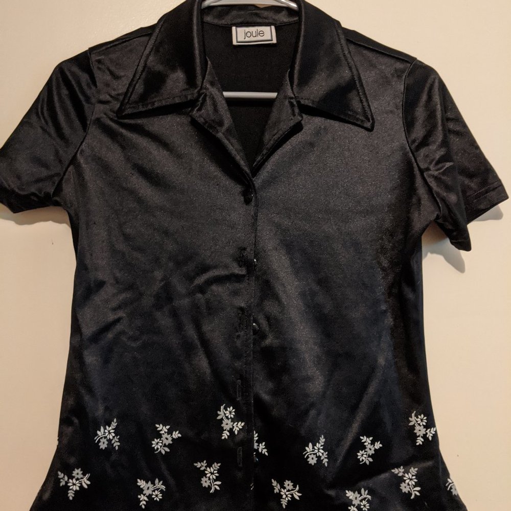 90s Black shiny top
